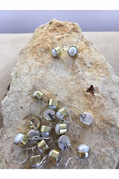 Çağrı Gümüş Doğal Inci Taşlı Otantik Gümüş Kadın Küpe 925 Ayar Mini Küpe Inci Taşlı Küpe