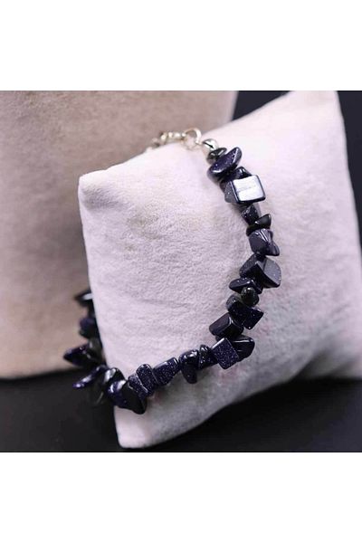 MYTAKIAĞACIMFH Star Stone Navy Blue Unshaped Broken Stone Necklace Bracelet Set (with Chain Extension)