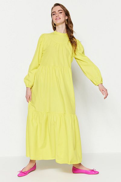 Trendyol Modest Kleid - Gelb - Skater