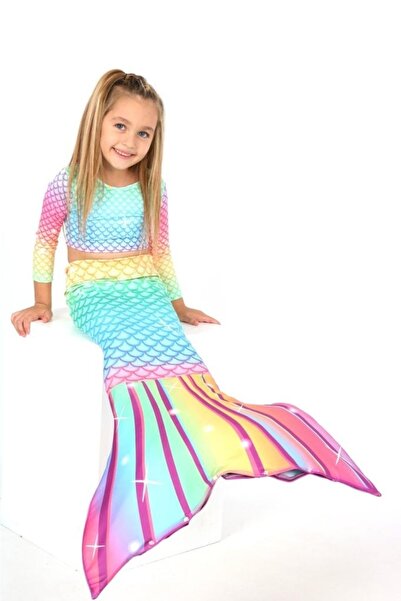 ÖYKÜ KİDS Deniz Kızı Kostümü 3 Parça Uzun Kol