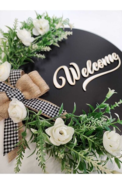 HD Different Kapı Süsü Welcome Siyah Hediyelik Kurdaleli Dış Kapısüsü - Ev Ka...