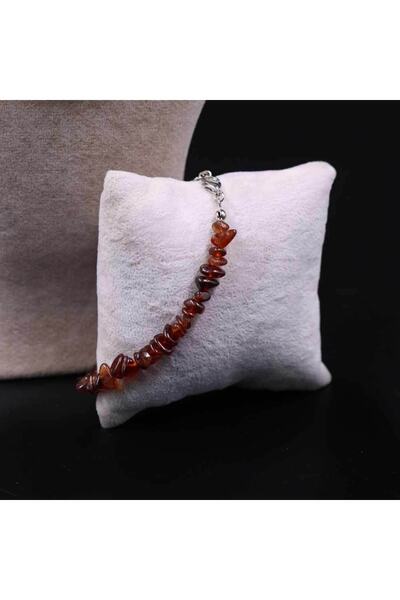 MYTAKIAĞACIMFH Garnet Garnet Stone Cracked Natural Stone Necklace Bracelet Set