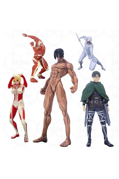 RMC Design Attack On Titan Figür 5'li Set 10 Cm Action Figür Titana Saldırı T...