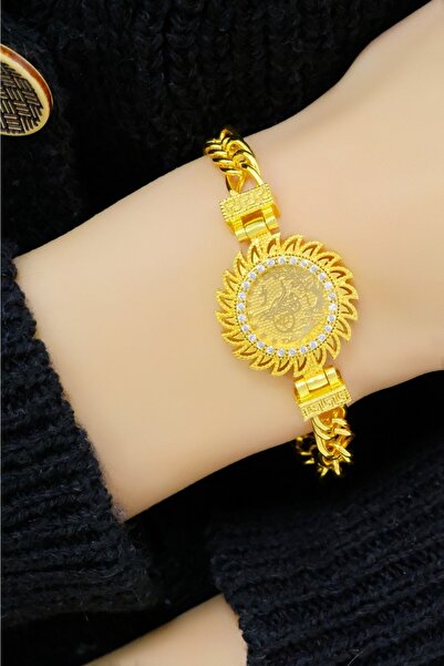 aytekgold Tuğralı Güneş Çerçeveli Hallow Bileklik