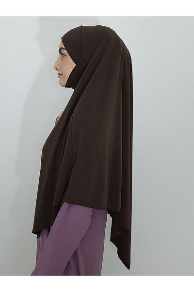 R&S modibone Souffle Ready Tied Large Scarf Suitable for Hijap Hajj Umrah Sandy Fabric Brown