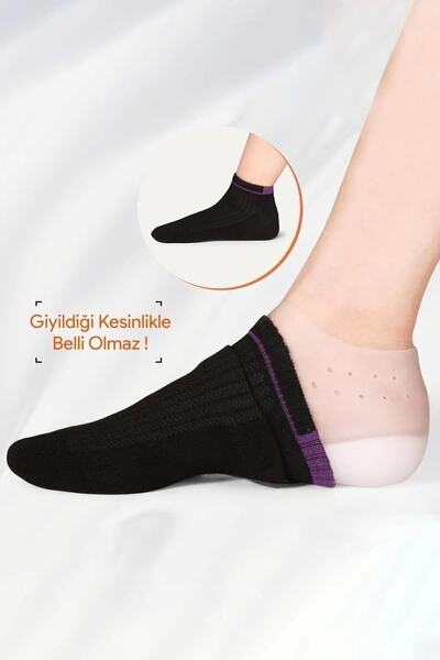TechnoStation Silikon Topuk Çorabı Dolgusu Yükseltici Gizli Topuk Dikeni Tabanlık Koruyucu Boy Uzatıcı Ortopedik