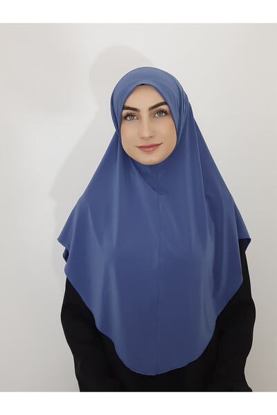 R&S modibone Πανί προσευχής Khimar, Έτοιμο μεγάλο κασκόλ, Μαλαισιανό μοντέλο, Hijap, Sandy Fabric Indigo Forhac Umrah
