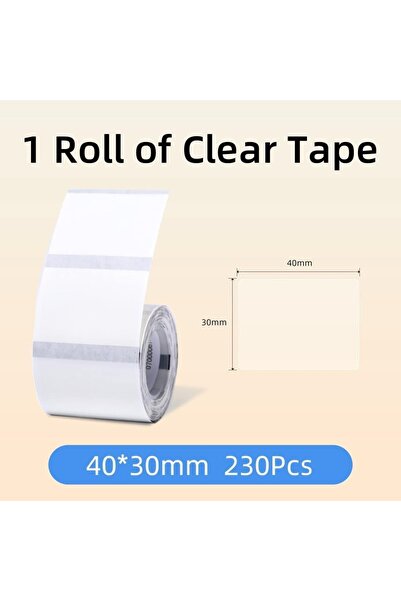 NiiMbot 40x30mm Şeffaf Etiket B21/b1/b3s Için 230 Adet Yırtılmaz, Sudan Ve Yağdan Etkilenmez