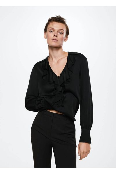 MANGO Woman Flounce Collar Blouse