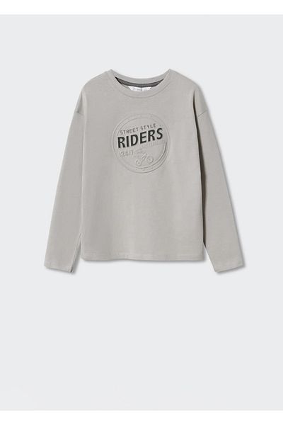 MANGO Kids Tricou Gri Pentru Copii