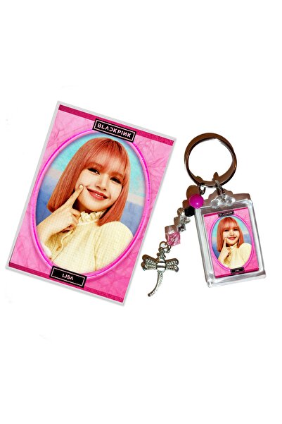 Güneş Kırtasiye مجموعة بطاقات الصور لسلسلة المفاتيح Blackpink Lisa