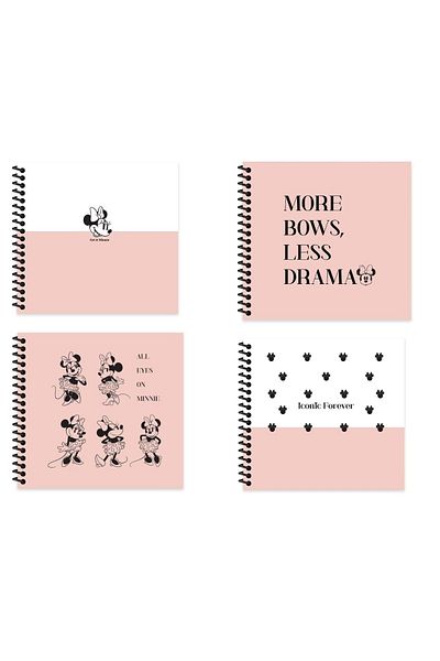 Minnie Mouse Caiet cu linii 16x15 cu copertă rigidă - set de 4