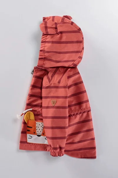 PODIUM GYM Trend New Season Winter/spring Cute Lion Patterned Cool Raincoat with Ears