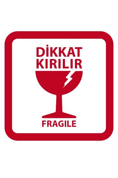 gg gençgirişimci Coated Sticker - Beware Fragile - (5x5cm) 50 Pieces - White Backdrop Square