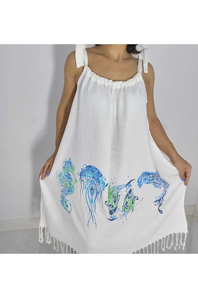 Nevin Acar Φόρεμα Peshtemal με δέσιμο με λουράκι Sea Creatures
