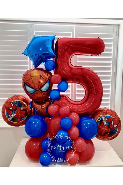 PARTİAVM Spiderman Welcome Set Spiderman Red Figure Foil Balloon