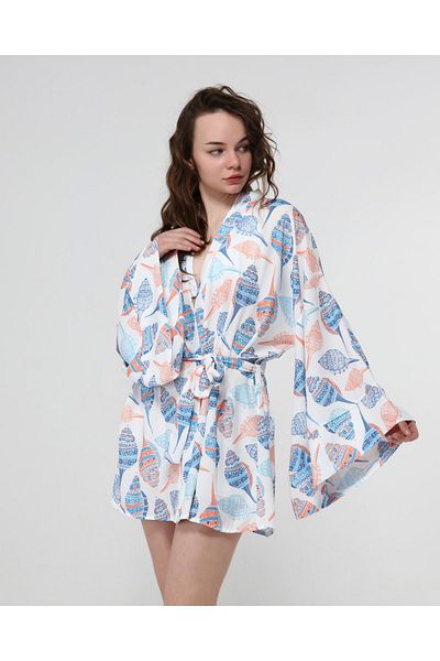 Bolder Naomi Ecru Fish Pattern Kimono