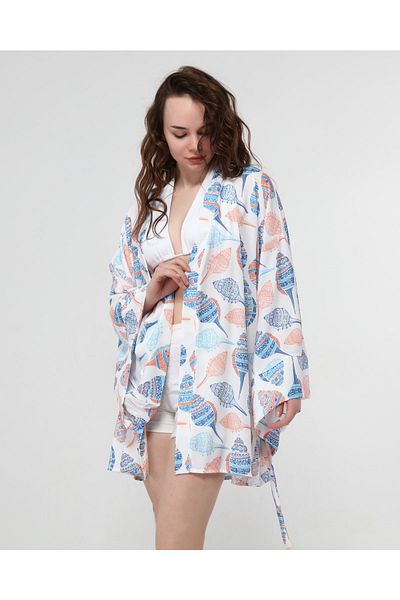 Bolder Naomi Ecru Fish Pattern Kimono