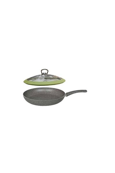Mehtap Green Silicone Lid Granite Pan - 26 cm