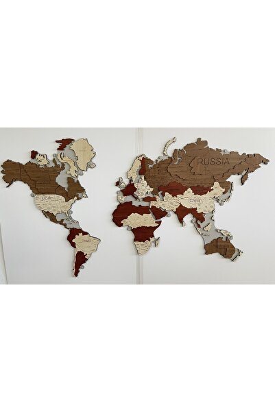Oriontrant Duvar Dekoru Ahşap Dünya Haritası 3d
