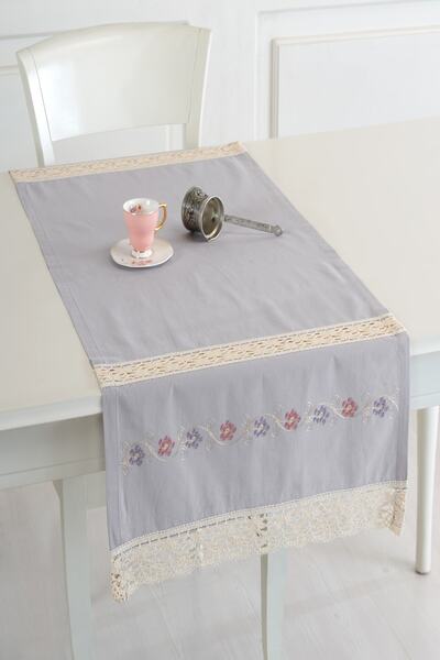 ÖDEL HOME بولدان قماش دانتيل متوسط حرير مطرز 50x130 سم عداء