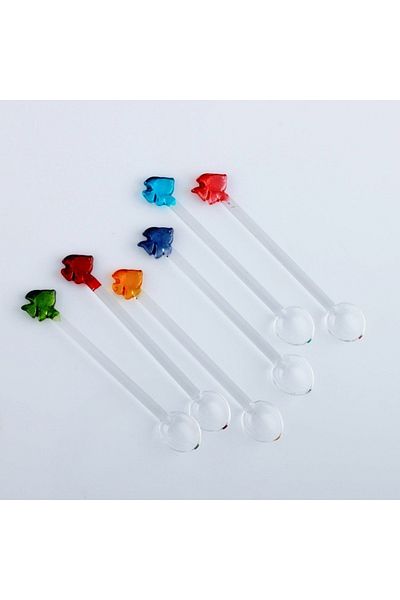 DECOSTYLE Fish Figured Glass Pasabahce Teaspoon - Set of 6