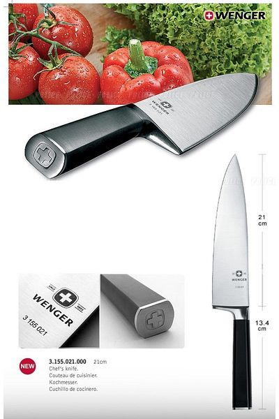 Wenger 3155021 Swiss Made Forged Chef Cook Knife Stainless Steel Wide Mouth Chef Cook Knife 21 Cm Pro
