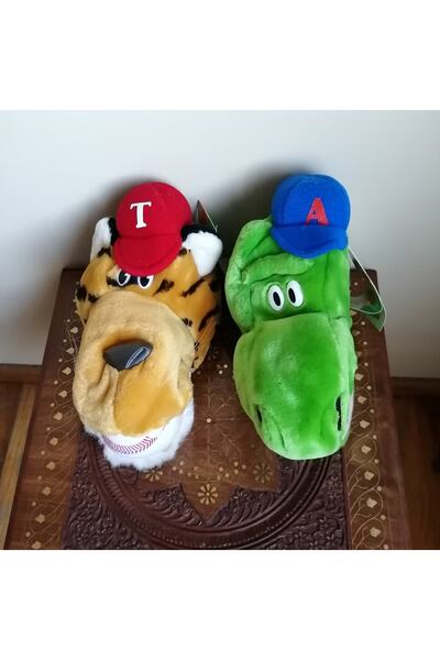 DAKIN TOYS Peluş Kaplan Timsah Çift Yumuşak Dolgu Cırt Cırtlı Ağızlı Bez Toplu Ele Giyilen Atma Tutma Oyuncak