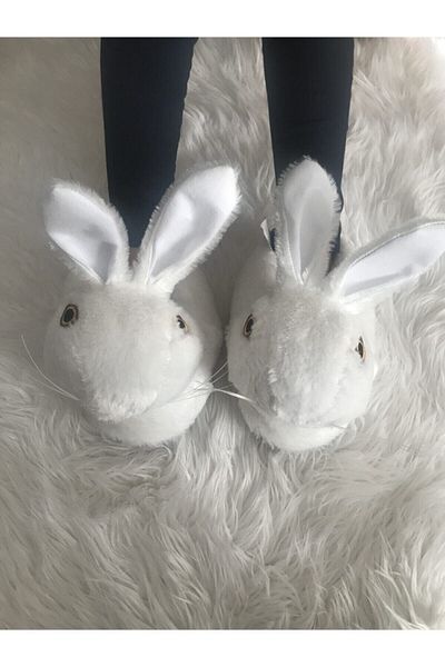 ECO AYAKKABI Papuci pentru animale de iepure alb