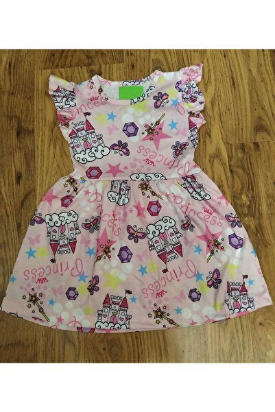 YDBKStore New Season (3-10 Years) Girls' Ruffled Sleeve Princess Patterned Dress