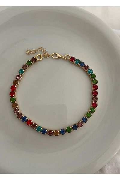 irva collection Colorful Waterway Gold Anklet