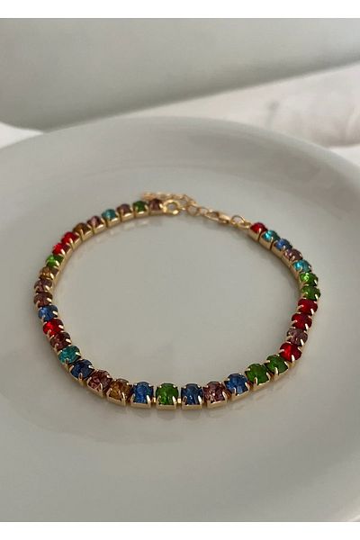irva collection Colorful Waterway Gold Anklet