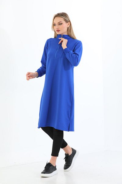 Elif Okur Hijab Long Tunic Half Zipper 110cm Saks 1222
