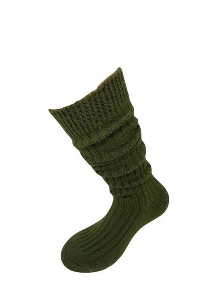 Bamuta Wool Knee High Boot Socks Khaki Color