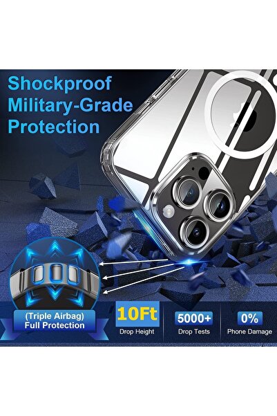 m.tk moveteck Apple Iphone 11 Pro Max Kılıf Şeffaf Sararmaz Magsafe Manyetik Ulta Ince Sert Pc