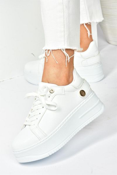 Fox Shoes حذاء رياضي كاجوال بنعل سميك أبيض P973518009