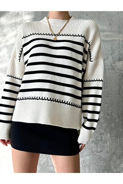 Laluvia سترة تريكو مخيطة من الراعي