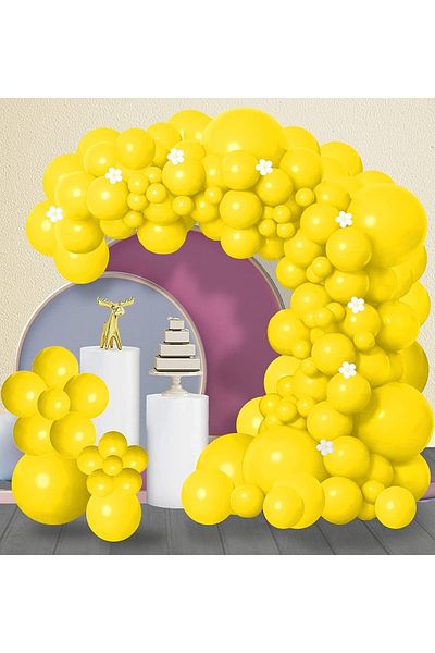 Janissary 10 Pieces Yellow Balloons Indoor, Decoration, Birthday Party