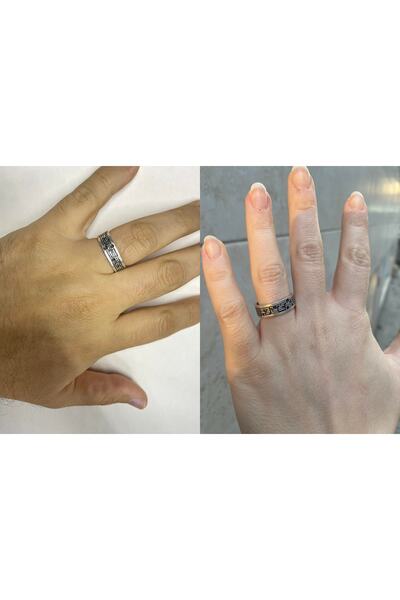 Herşey Nota نوتا ستيل للنساء والرجال زوجين حلقة قابلة للتعديل