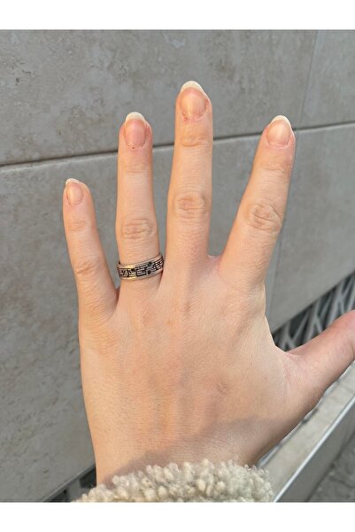 Herşey Nota خاتم نسائي من الفولاذ المقاوم للصدأ قابل للتعديل