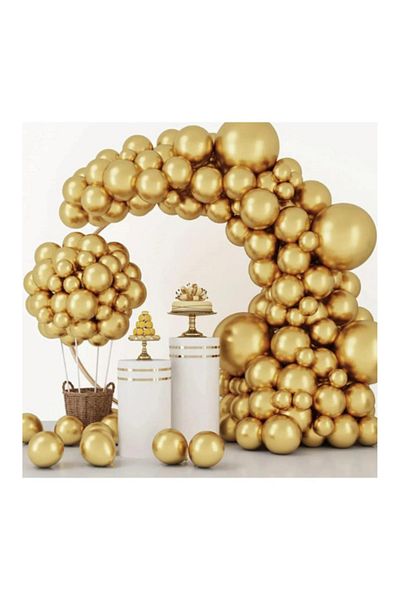 Janissary 10 Pieces Metallic Gold Balloons Indoor Decoration Birthday PartyBuild Your Own Concept