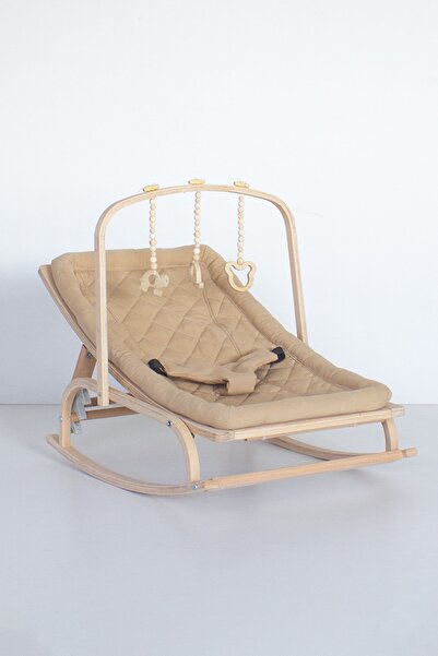 Babycom Kademeli Ana Kucağı - Kahve - Ahşap Oyuncaklı