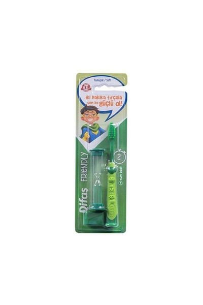 Difaş Friendly Children's Toothbrush Green Hourglass Soft Bristles