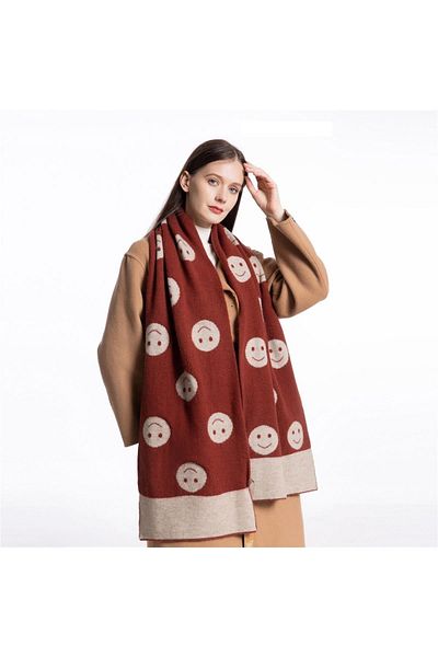 FENZA SCARF Fenza T-807-2 Smıle Knitwear Μάλλινο Σάλι