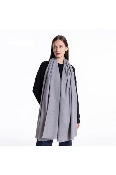 FENZA SCARF Fenza T-803-2 Γκρι μάλλινο σάλι