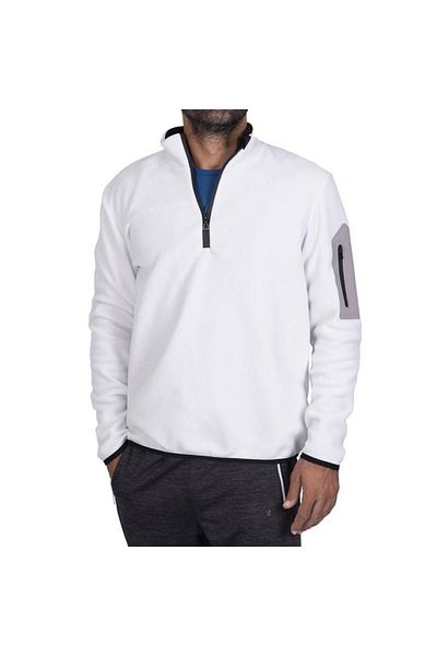 Exuma Men's Half Zipper - Fleece - White