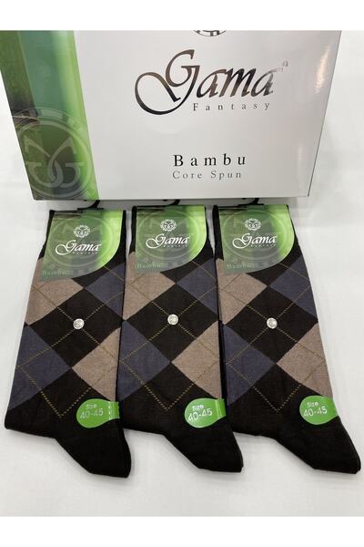 Gama Çorap 3 части бамбукови 100% естествени дебели зимни мъжки карирани чорапи без найлон