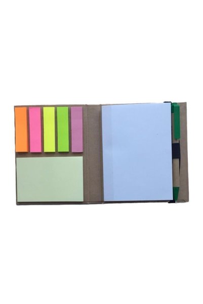 Çankaya Premium Notepad Kraft Hard Cover 5 Colored Tabs & Post-It & 100 Yp Notebook