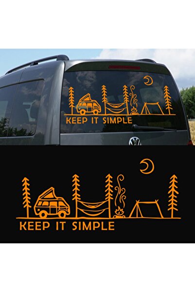 Melek Pazarı 40 X 18 Cm Yazı Tercihli, Keep It Simple Kamp Araba Karavan Stic...