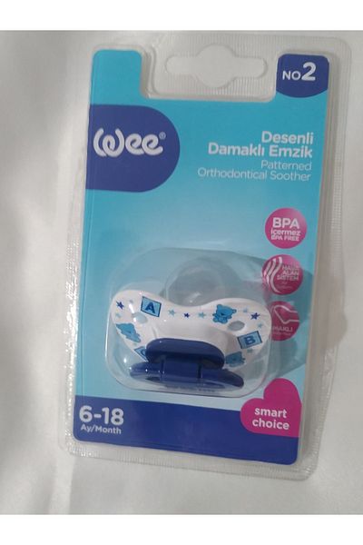 Wee Baby Palatal Silicone Pacifier 6-18 Months No 2 Navy Blue